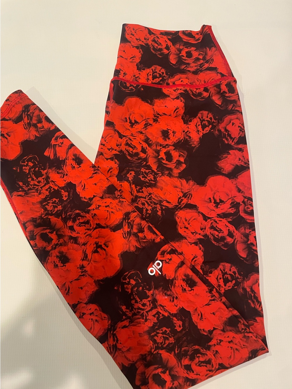 ALO Red Floral Stretch Leggings